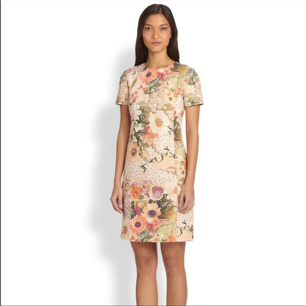 Tory Burch Kaley Floral Tweed Dress Sz 6